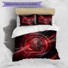 AC Milan Pattern Printed 3PCS Bedding Set Soft Skin-Friendly Washable Duvet Cover & Pillowcases Set All Season Bedroom