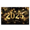 2025 Новогодняя тематическая вечеринка Фон Фейерверк Золотые шары Часы Баннер Украшения С Новым годом Семейные фото Принадлежности
