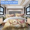 Rabbit Pattern Bedding,Quilt Set Quilt Cover Pillowcase Home Birthday Gift (1*duvet cover+2*pillowcase,without core)XSJT0917496