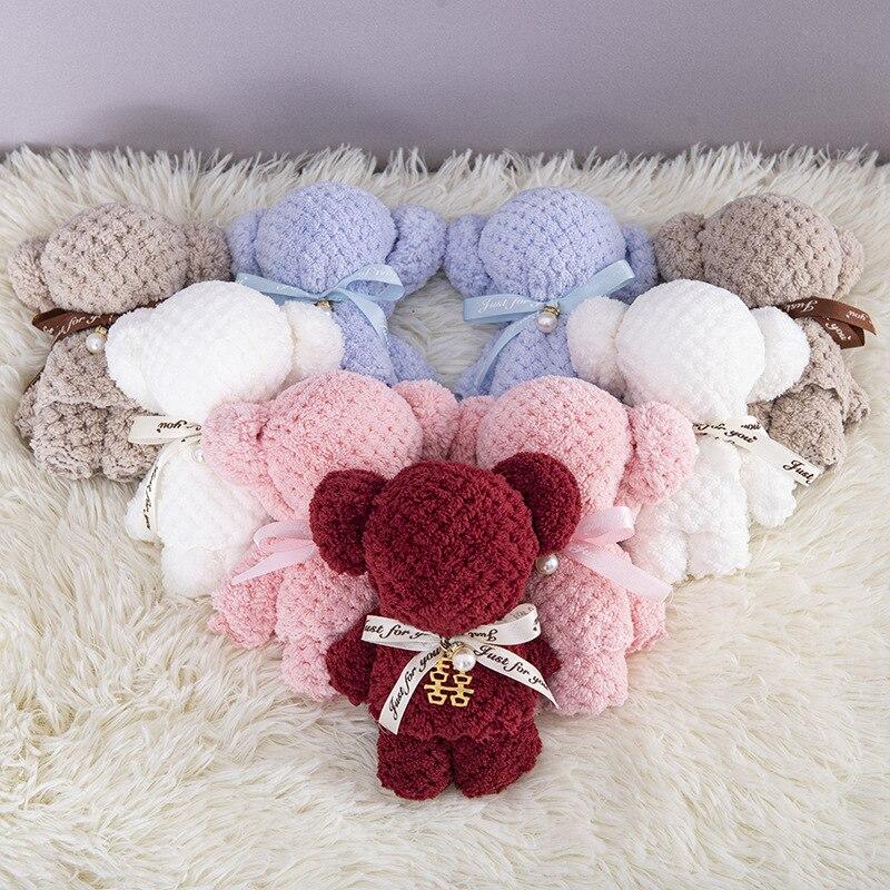 1 шт., милое коралловое бархатное полотенце с изображением медведя, квадратное полотенце для праздника, дня рождения, свадьбы, дня Святого Валентина, сувенир, подарок, бытовая тряпка для мытья посуды