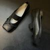 2025 Square Toe Retro Ballet Single Shoes For Women Retro Flat Bow Spring And Autumn Mary Jane Women'S Shoes