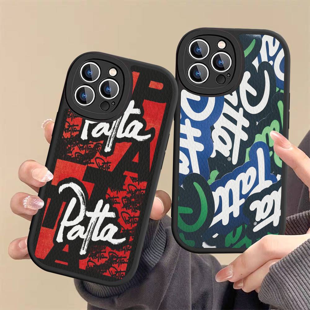 Модный Чехол для Телефона P-patta Для iPhone 16 15 14 13 12 11 Pro Max Plus Кожаный Мягкий Чехол