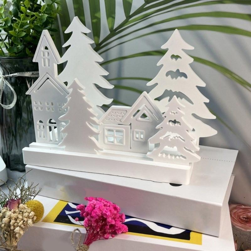 Силиконовые формы для рукоделия, полимерные формы, форма дома для рождественской елки, формы для легкого деформирования, формы для подсвечников, силиконовая текстура