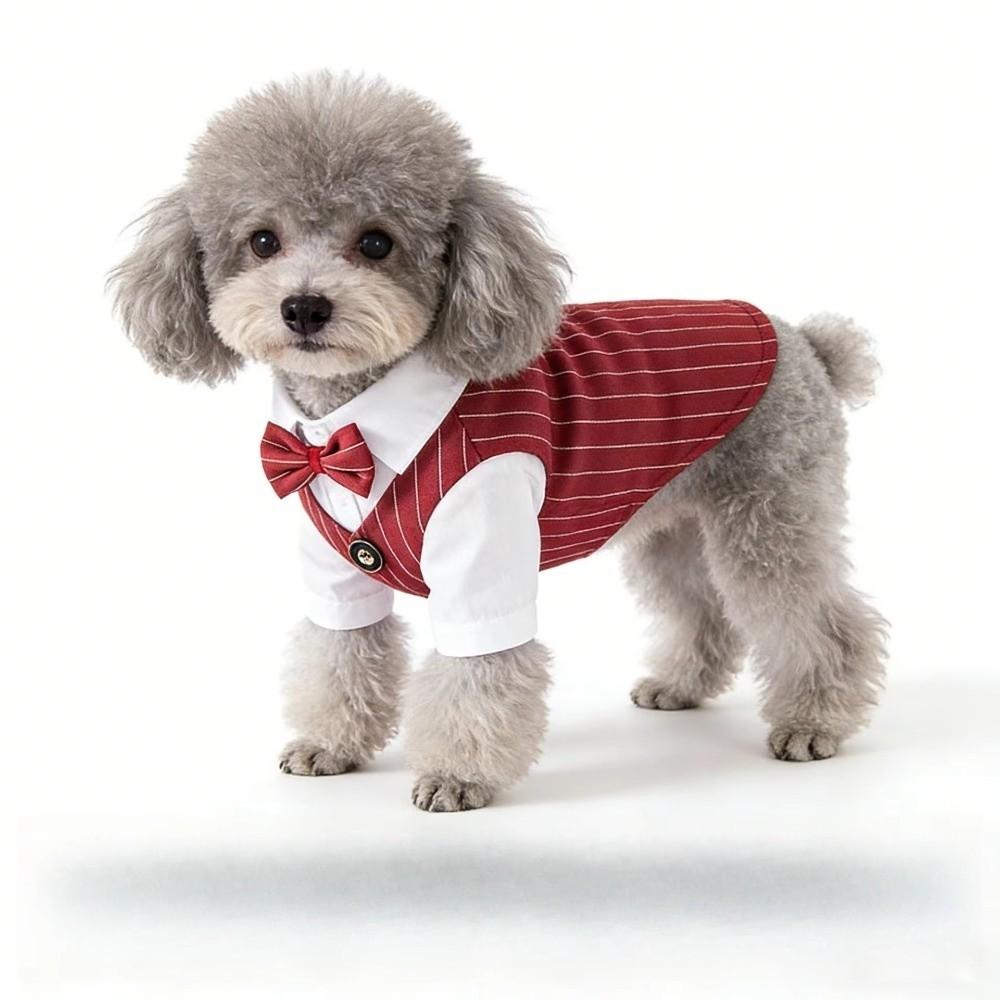 Short Sleeve Dog Wedding Suit Lightweight Spring Suit Shirt Dog Costume Vest for Bichon Dogs