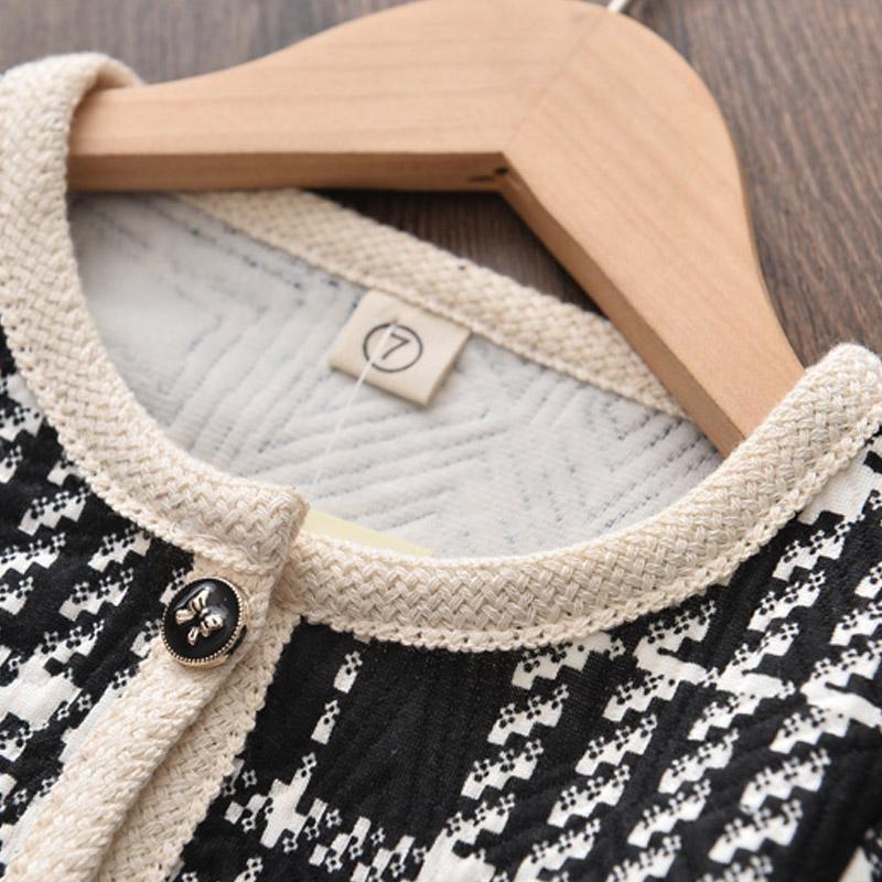 Children's Suit Girls Western Style Small Fragrance Black Plaid Pattern Jacket Shorts Two-piece Suit