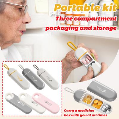 Портативная коробка для пожилых людей. Маленькая коробка, которую можно носить с собой. Упаковочная коробка с тремя отделениями для домашних таблеток.
