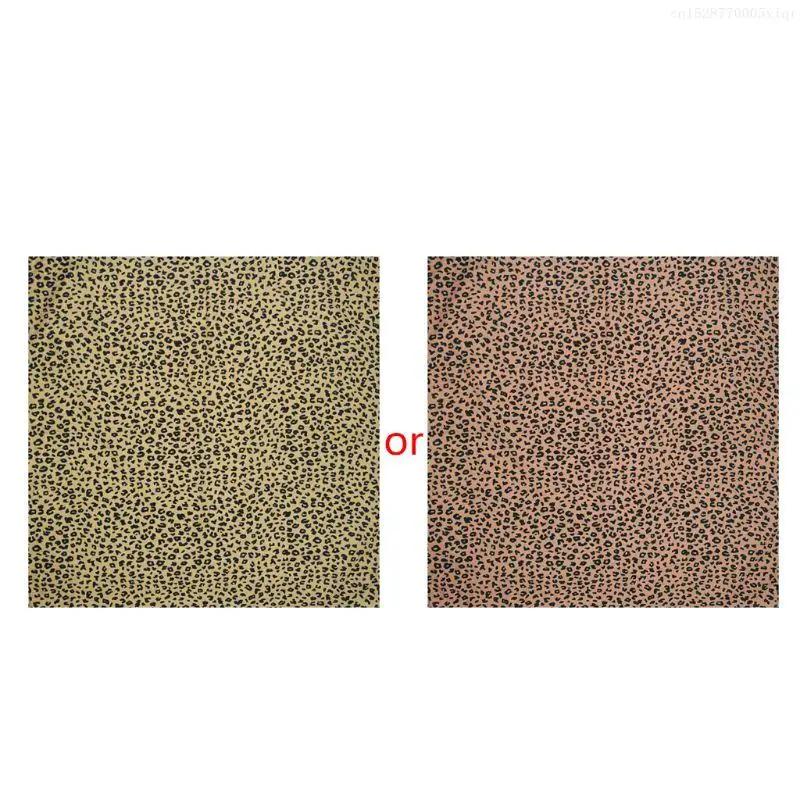 Bohemian Vintage Leopard Print Unisex Cotton Square Scarf Outdoor Cycling F0S4