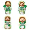 Yousheng 4 Pcs St. Patrick's Day Little Jesus Figurines Thank You for Helping Me Grow Tiny Jesus Figures Religious Gifts for Desktop Mantel Shelf Home