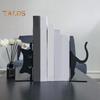 1 пара металлических подставок для книг с причудливым дизайном в виде кошки, декоративные подставки для книг с закругленными краями, украшение для офиса и библиотеки