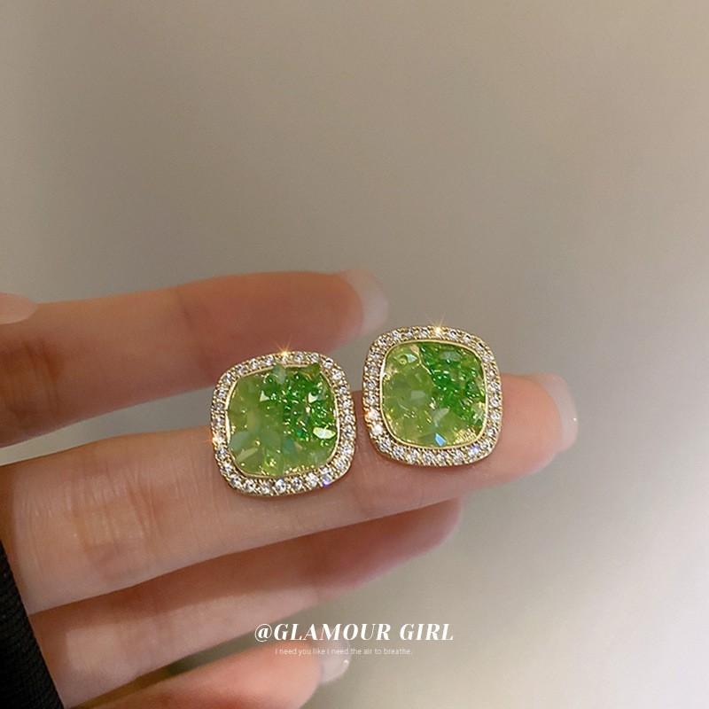 Женские серьги GemChic, модные серьги-гвоздики с иглами, градиентные серьги с имитацией драгоценных камней, высококачественные серьги, изысканные ювелирные изделия на день рождения, Рождество, подарок