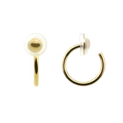 Набор из 2 пар серег-колец из нержавеющей стали, гипоаллергенных, сталь, 316L, женские, серьги без проколов, манжеты, металлы, серьги, (Золото