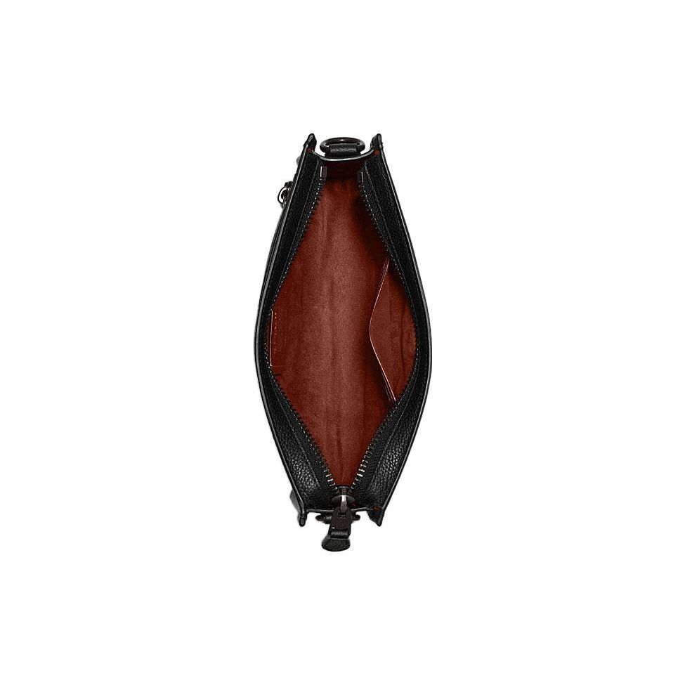 Coach Hitch Series 25 Horse And Carriage Pattern Printed Zipper Closure External Magnetic Buckle Bag Men Crossbody Bag Dark-Brown CC087-A7U