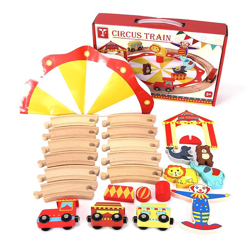 25 шт. деревянный мост, туннель, городская железнодорожная эстакада, игрушечный автомобиль, сцена, комбинированный поезд, рельсовые пути, аксессуары, буковый проигрыватель DIY