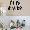 11 is a Vibe Banner, Pre-Strung Glitter Black 11th Birthday Banner, Funny 11th Birthday Decorations for Boys Girls Teens 11 Years Old, Happy 11th