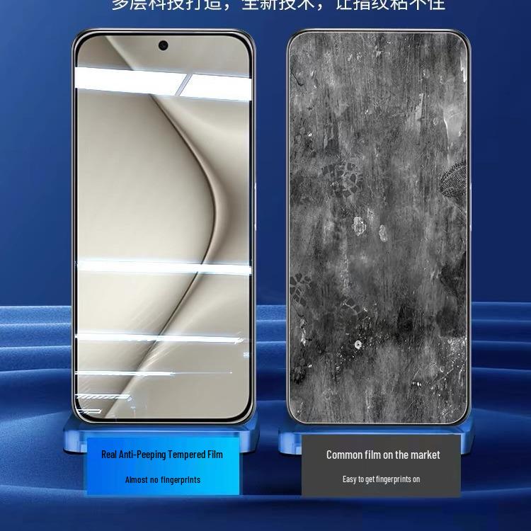 Взрывозащищенная Защитная пленка для конфиденциальности для OPPO Reno8/7 и Xiaomi 14 - Полное покрытие, Совместимая с разблокировкой по отпечатку пальца, Закаленное стекло