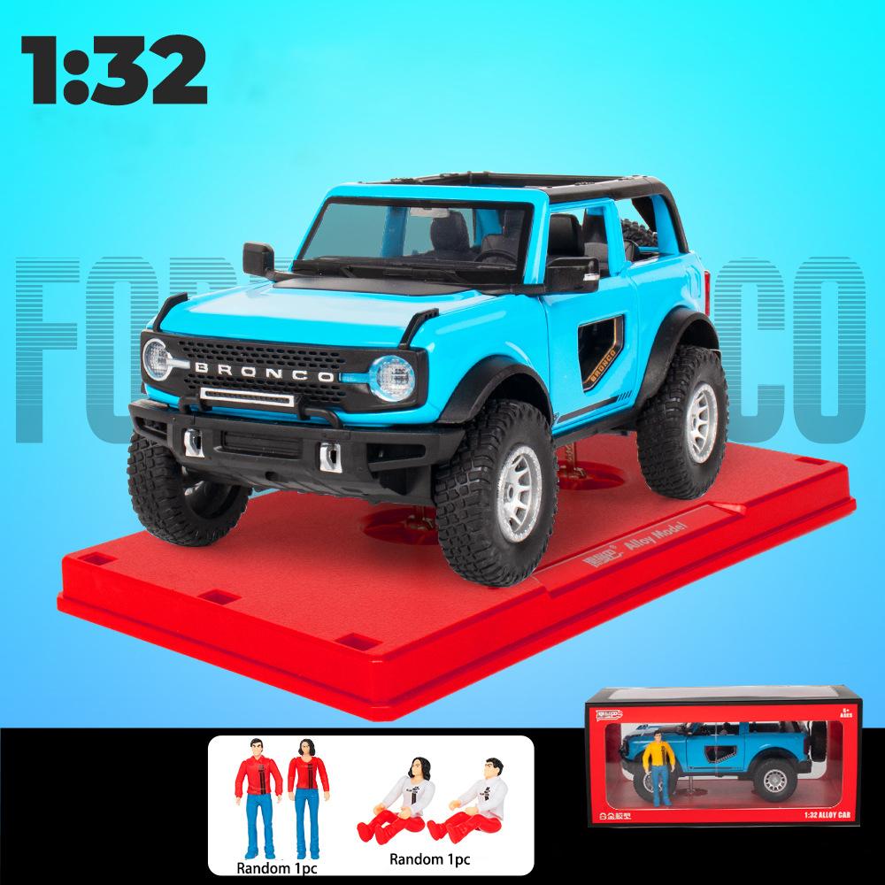 Масштаб 1/32 Ford Bronco Lima SUV, литая под давлением модель автомобиля, игрушечный автомобиль с откатным механизмом, звуком и светом для детей, коллекция подарков для мальчиков и девочек