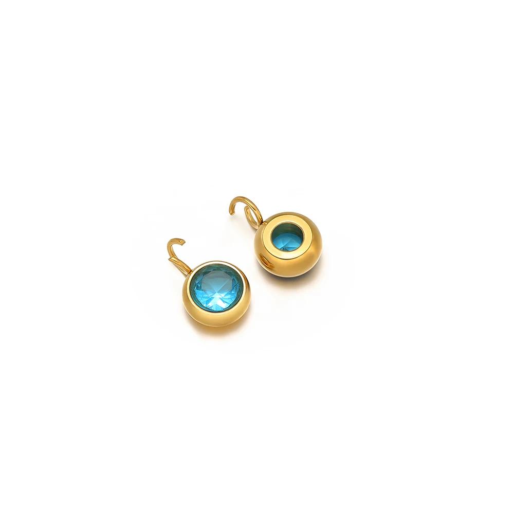 20pcs Stainless Steel 12 Months Birthstone Zircon Charms for DIY Jewelry Necklace Pendants Bracelets Findings Earrings Making