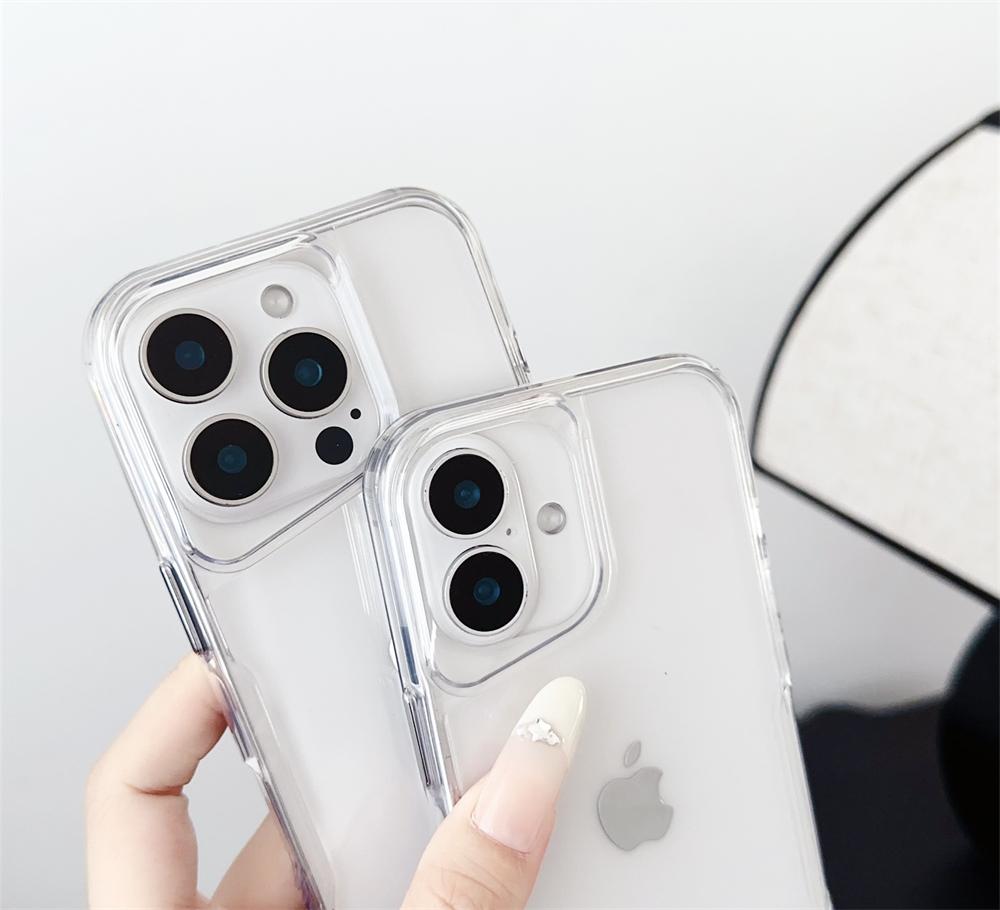 Противоударный прозрачный чехол для iPhone 14 15 16 13 12 11 Pro Max, силиконовый чехол для iPhone 15 14 Plus, прозрачная защитная черная крышка