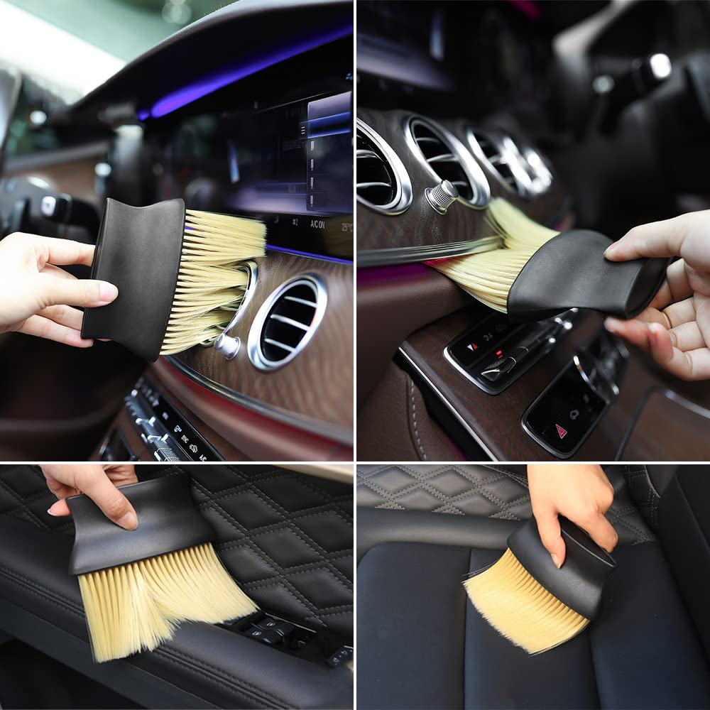 Automotive Interior Dust Car Cleaning Brush Soft Bristle Detail Brush Dusting Tool for Car Air Conditioning No Brush, Duster, Dashboard, Vents,