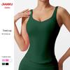 Women's Summer High Elasticity Sports Vest with Built-in Bra for Yoga and Running
