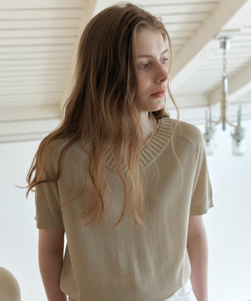 YUPPE Round Lace Knit_Light Khaki