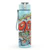 1PC Retro Ornate Poster Art 750ml Color Plastic Sports Water Bottle Leakproof Flip Straw Lid Suitable for Sports Office Home Use