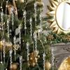 Прозрачные акриловые рождественские снежинки, подвесные подвески на елку, звезда, сосулька, олень, зимняя сказка, вечеринка, хрустальный декор