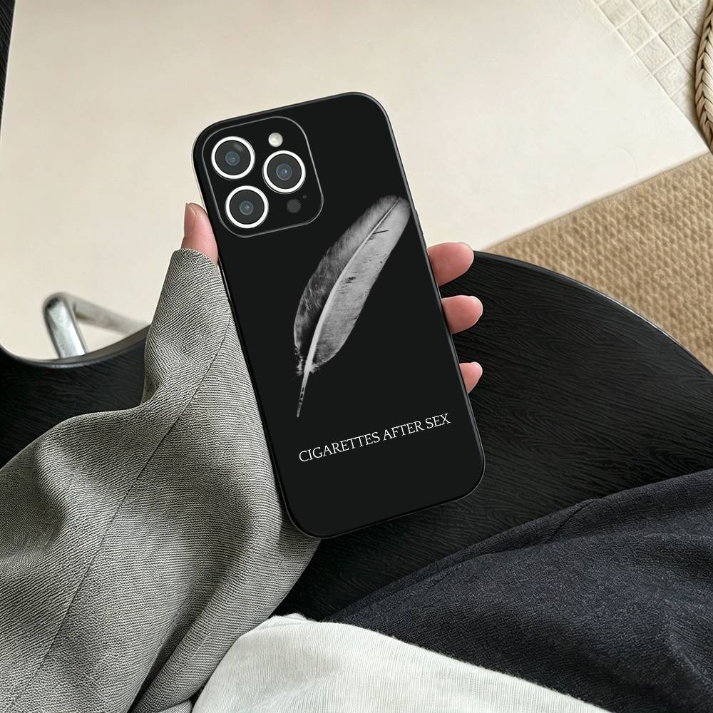 C-Сигареты A-После секса B-Группа Чехол для телефона для iPhone 17, 16,15,14,13,12,11 Plus,Pro Max, Другие Мягкий Черный Чехол