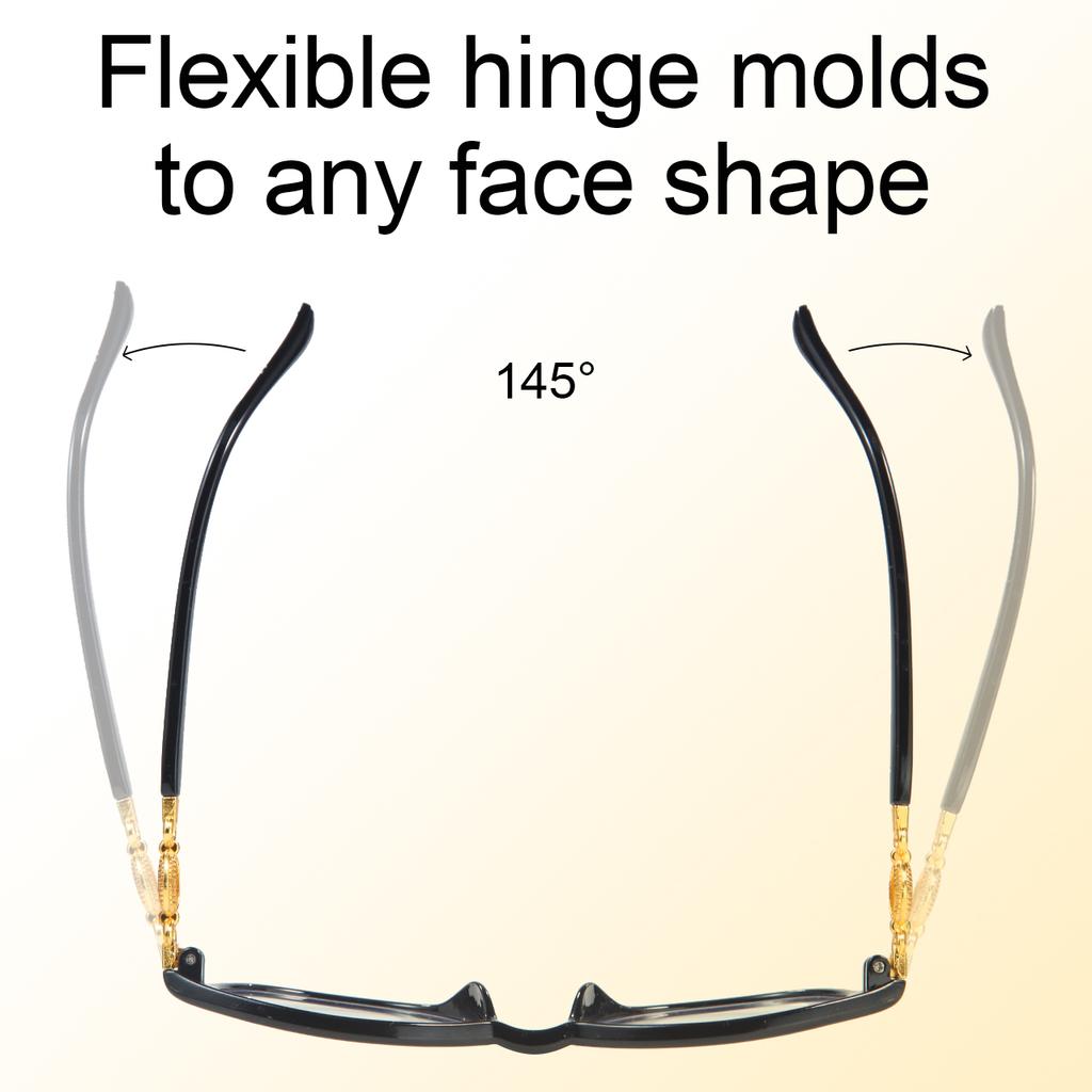 1pack Auto-Focus Bifocal Reading Glasses - HD Resin Lenses Blue Light Blocking Metal Hinge for Men & Women