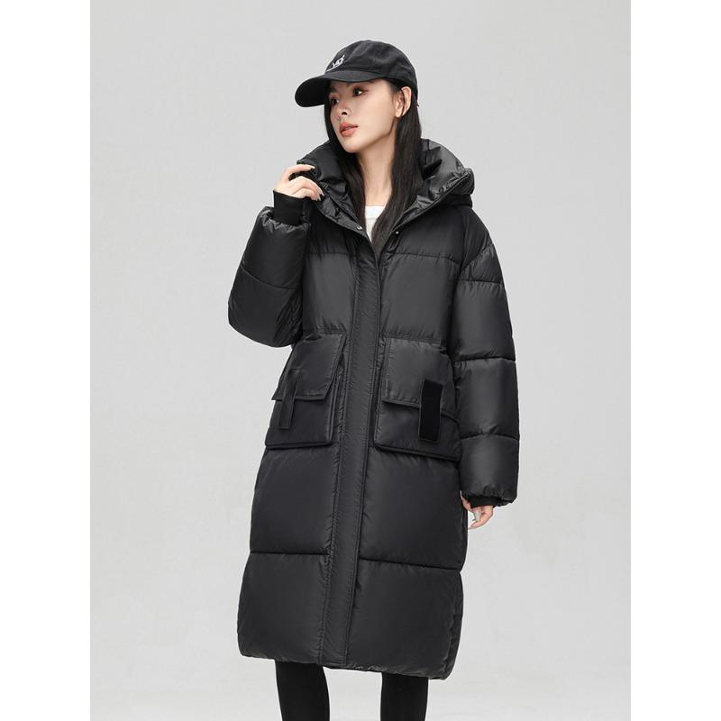 Хлопковая куртка женская длинная ниже колена новая хлопковая куртка утолщенная корейская версия свободная с капюшоном зимняя куртка-джокер с хлопковой подкладкой.