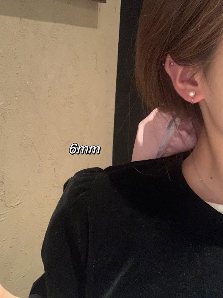 Элегантные круглые серьги с жемчугом Шицзя для женщин — стильный дизайн с клипсами