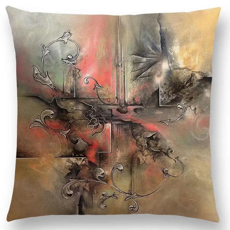 Новый d Печать Великолепная Абстрактная Живопись Таинственный Вихрь Геометрия Скульптура Наволочка для Подушки Автомобиль Диван Декоративная Наволочка