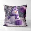 Pieces Purple Christmas Snowman Gift Pillow Covers Polyester sofa decorative cushion cov Headboard Pillow (Without Pillow Core