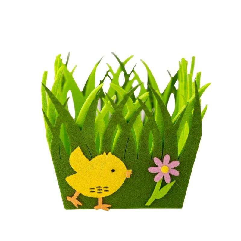 Яркая пасхальная корзина из нетканого материала с красивым рисунком. Идеально подходит для семейных встреч и школьных мероприятий. Легко чистить.