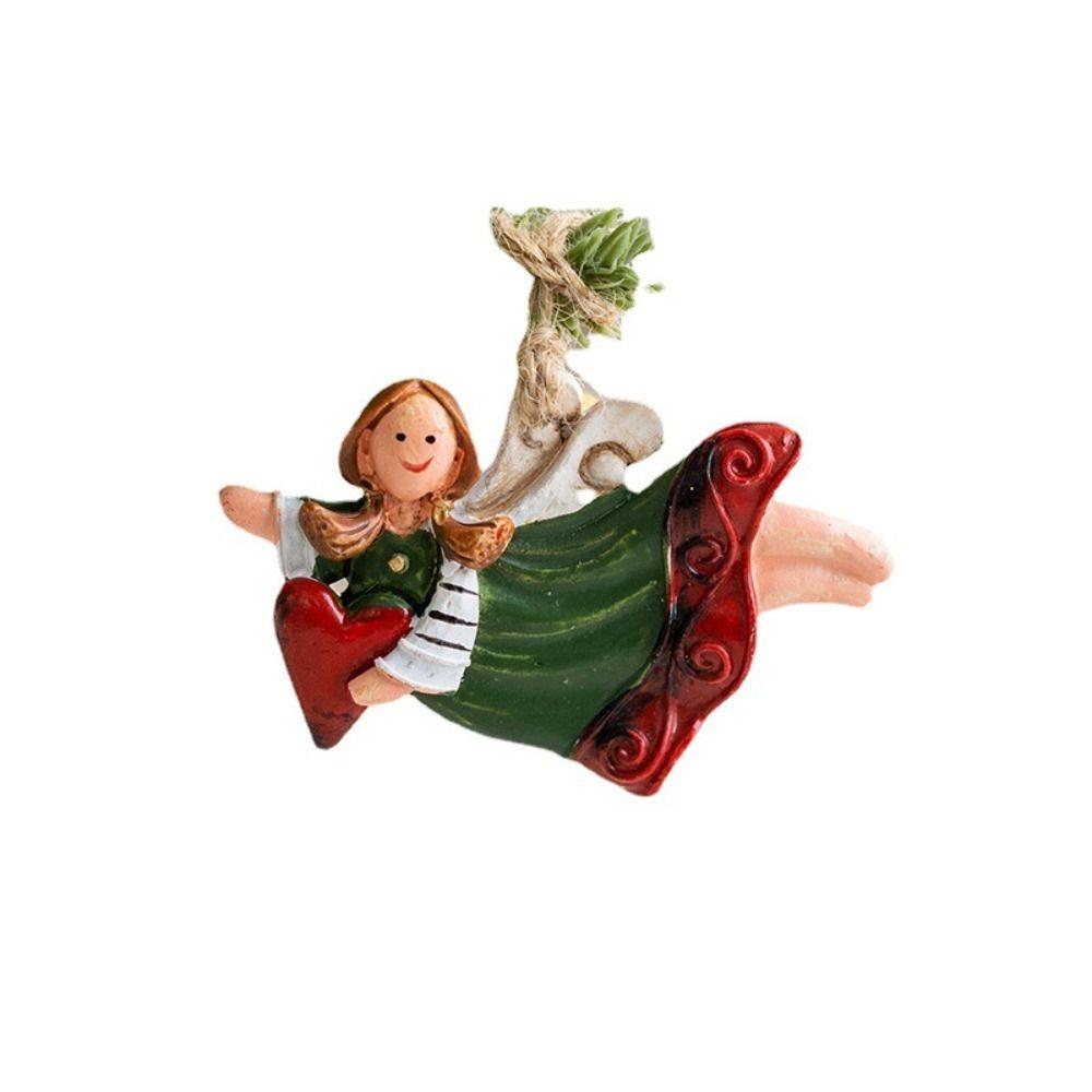 2pcs Home Decor Christmas Tree Charms Cartoon Angel Doll Santa Claus Drop Ornaments Happy New Year