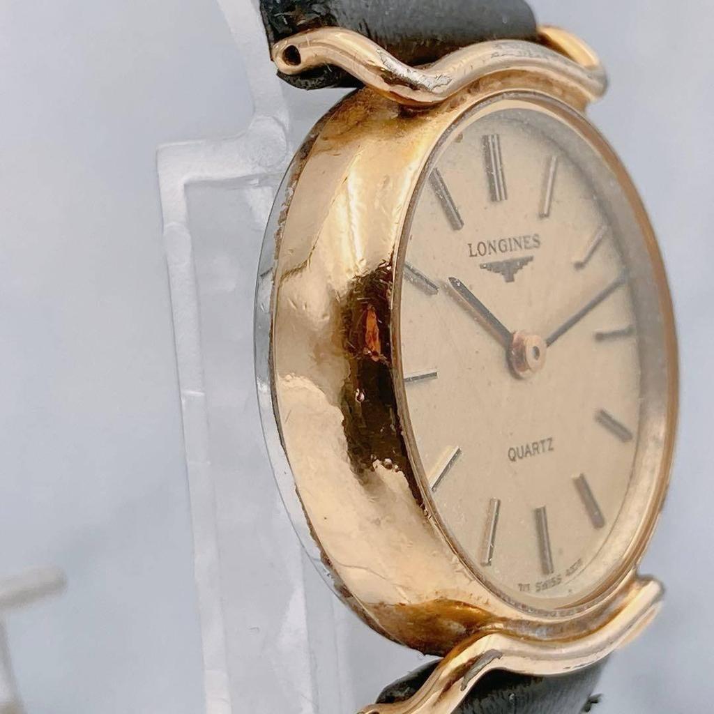 Б/у [Рабочий предмет] Хорошие кварцевые часы LONGINES для женщин, новый ремешок, черный, Longines черный, винтажные, унисекс, мужчины и женщины