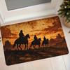 American Western Cowboy Vintage Suitable for Entryway, Non-Slip Machine Washable Mat with Western, Soft Suitable for Door, Foyer, Use, Retro Cowboy De
