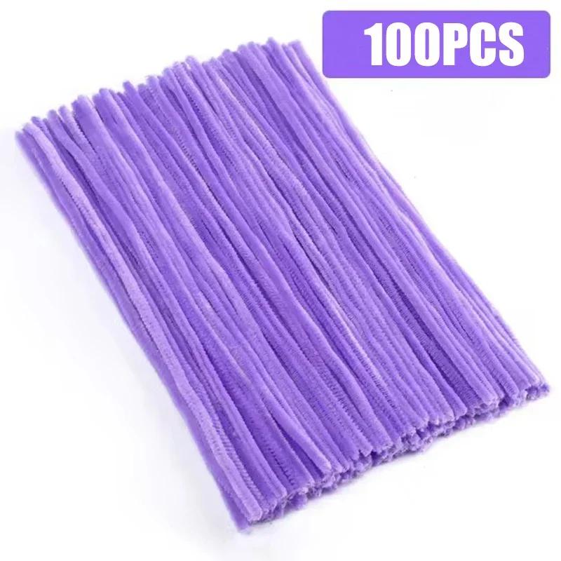 100/10Pcs DIY Plush Chenille Sticks Stem Pipe Cleaners Bending Plush Craft Wired Sticks Kids Educational DIY Decoration Supplies