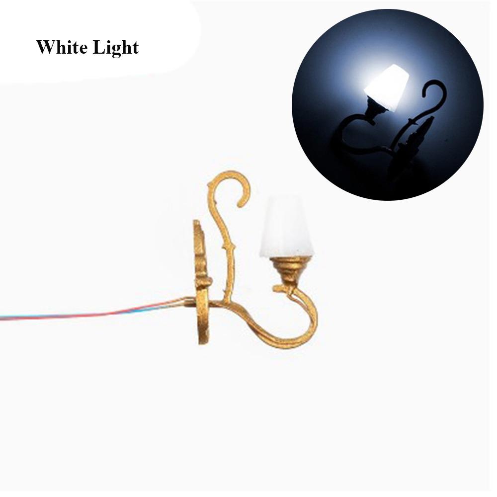 1.5*2.3cm White/Warm Light Model 3V Sand Table Chandelier New Dollhouse Wall Lamp