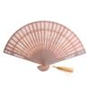 Fashion Wedding Hand Fragrant Party Carved Bamboo Folding Fan Chinese Wooden Fan