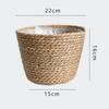 Nordic INS Straw Weaving Flower Plant Basket Grass Planter Indoor Outdoor Garden Pot Covert Container for Plantable Bonsai Decor