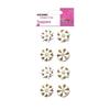 8 3D Stickers - White Flowers - Geometric