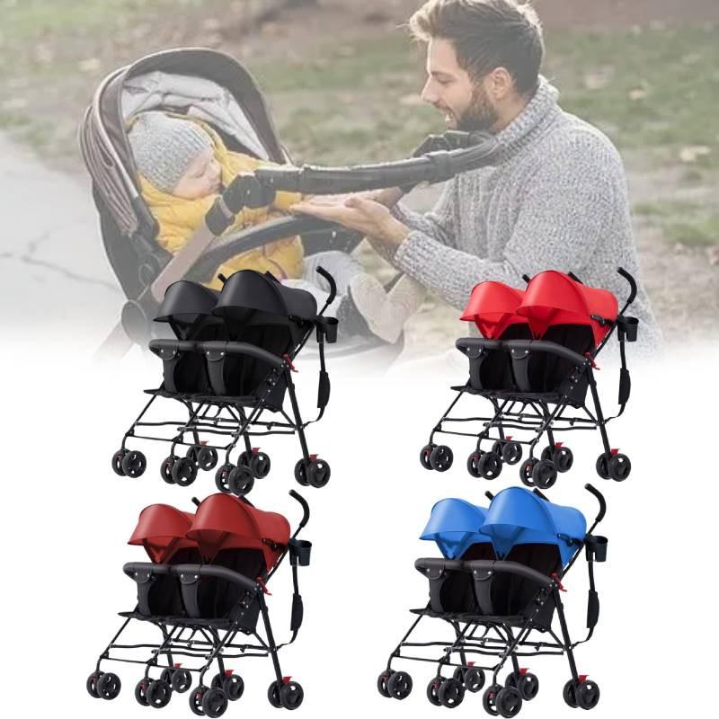 Легкая коляска для двойни Ультракомпактная складная коляска-трость для новорожденных с функцией наклона