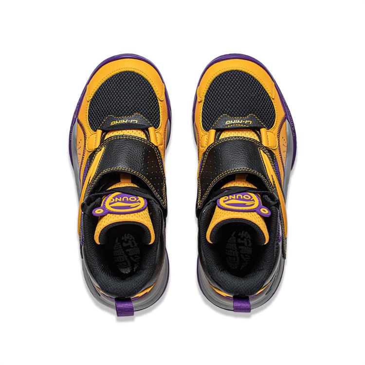 Li Ning Youth Pre Casual Удобные высокие баскетбольные кроссовки Детские кроссовки Черный Фиолетовый Желтый YKBT092-3