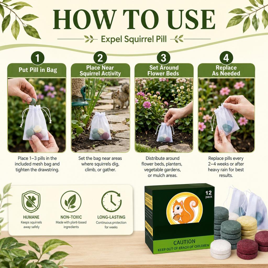 Squirrel Pellets, 12 Pack for Outdoor Garden Use