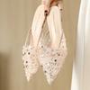 Fashion Comfort Mesh String Bead Design Brand Slippers Women Pointed Toe Kitten Heel Slide Sandals Elegant Fashion Wedding Bridal Shoes