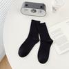 Women Spring and Autumn Pure Color Simple Sweat Absorbent Breathable Cotton Socks