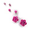 [J7842] - 3 пары серег цвета фуксии Rosa Romantica.