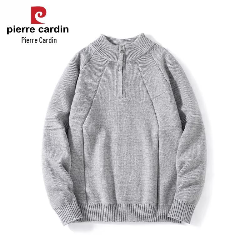 Pierre Cardin Мужской вязаный свитер с молнией и воротником-гольф