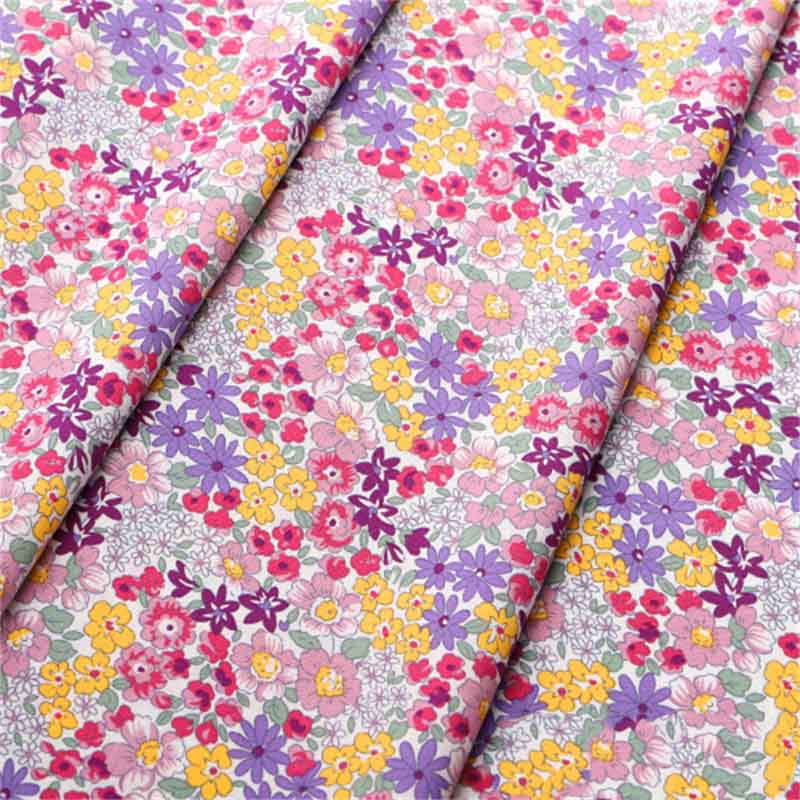 Fresh Printed Light and Thin Skin Friendly Handmade DIY Rich Colors Pure Cotton Floral Print Poplin Fabric Fabric Breathable